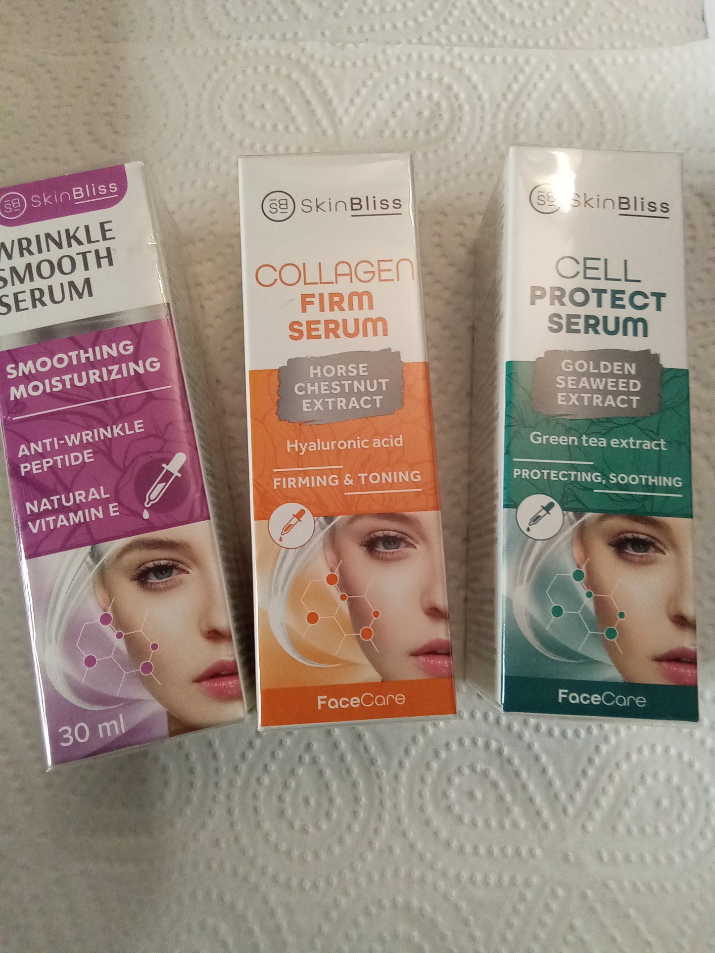 Pack 3 Serums Soins Complet Anti-Âge Et Protection Cellulaire Aux Collagène Et Peptides