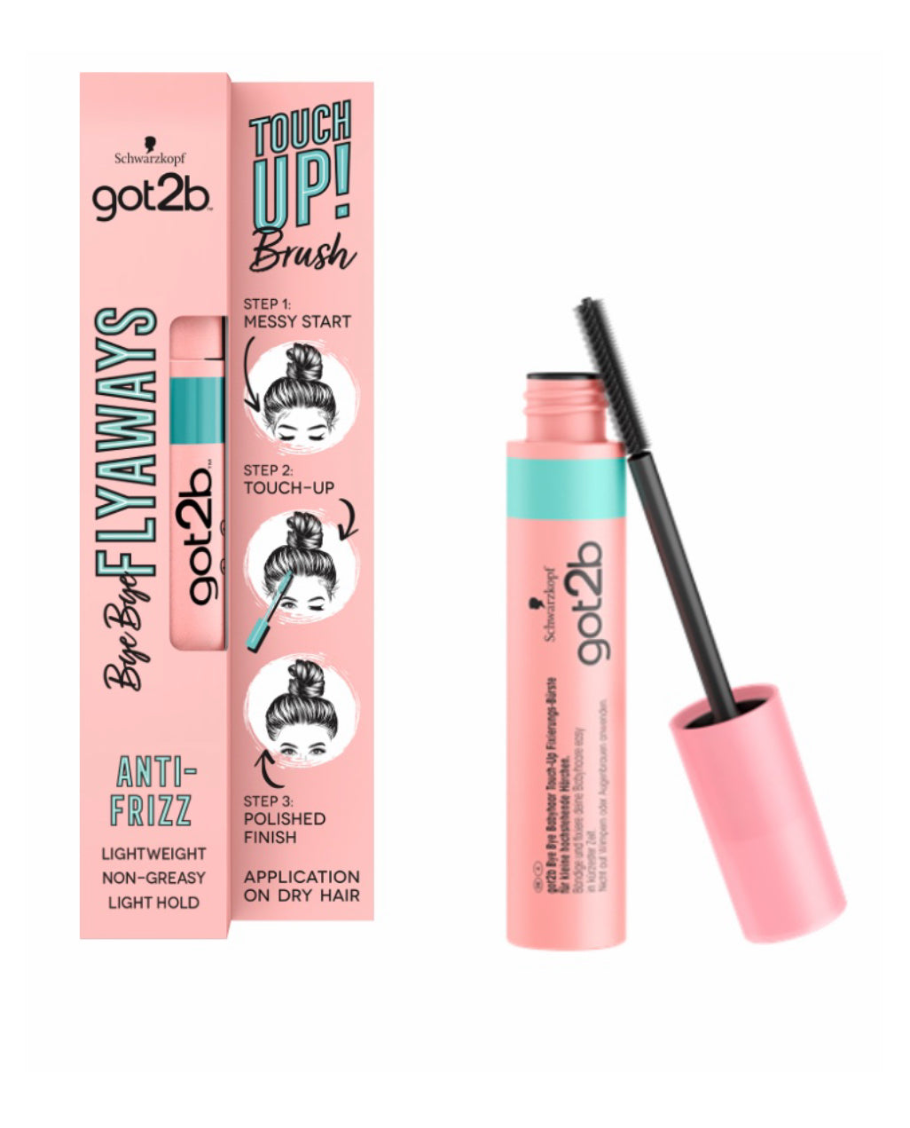 got2b Schwarzkopf Bye Bye Baby Hair, produit de finition pour petit cheveux, mascara, 16 ml