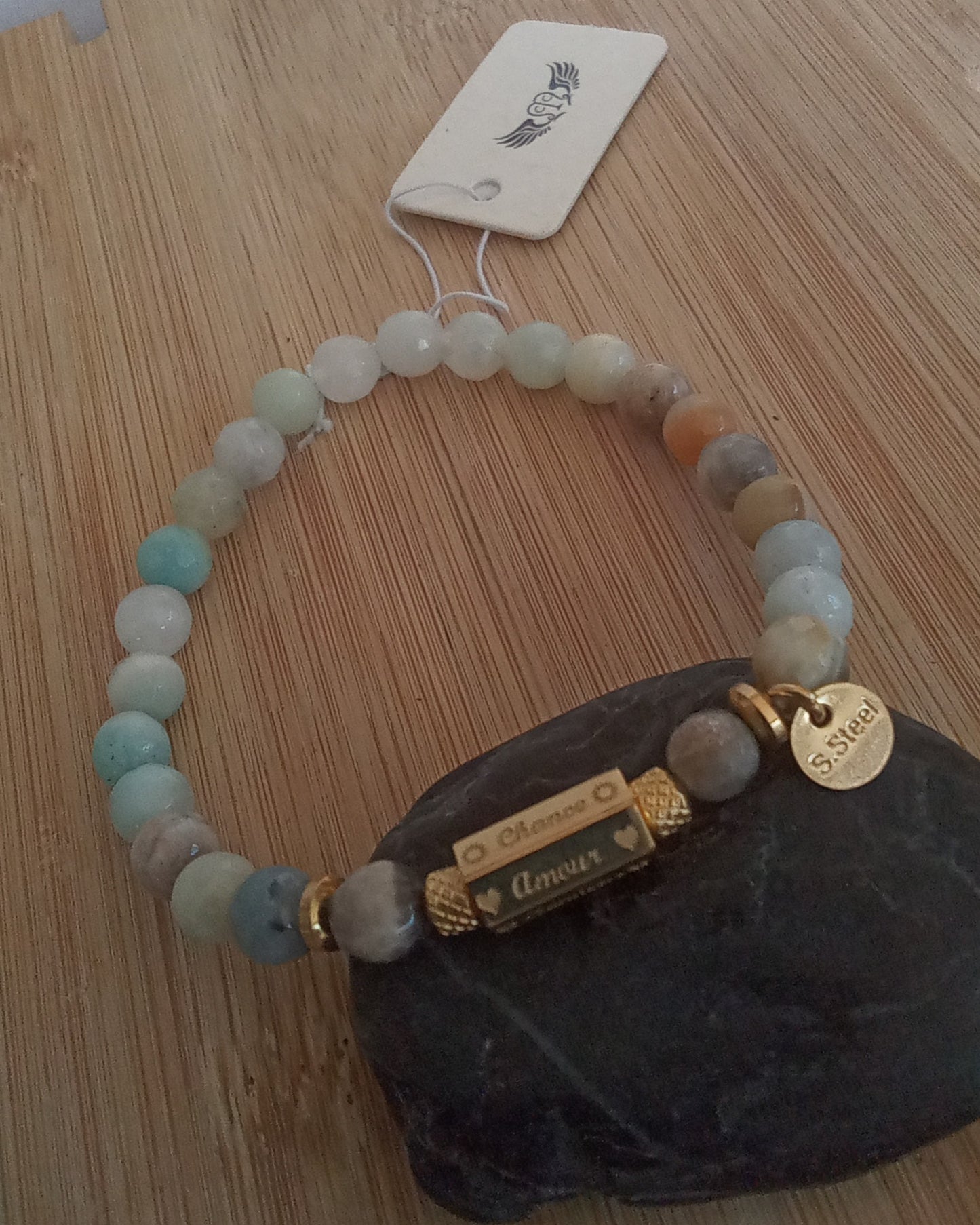 Magnifique bracelet porte bonheur pierre naturelle Mixte