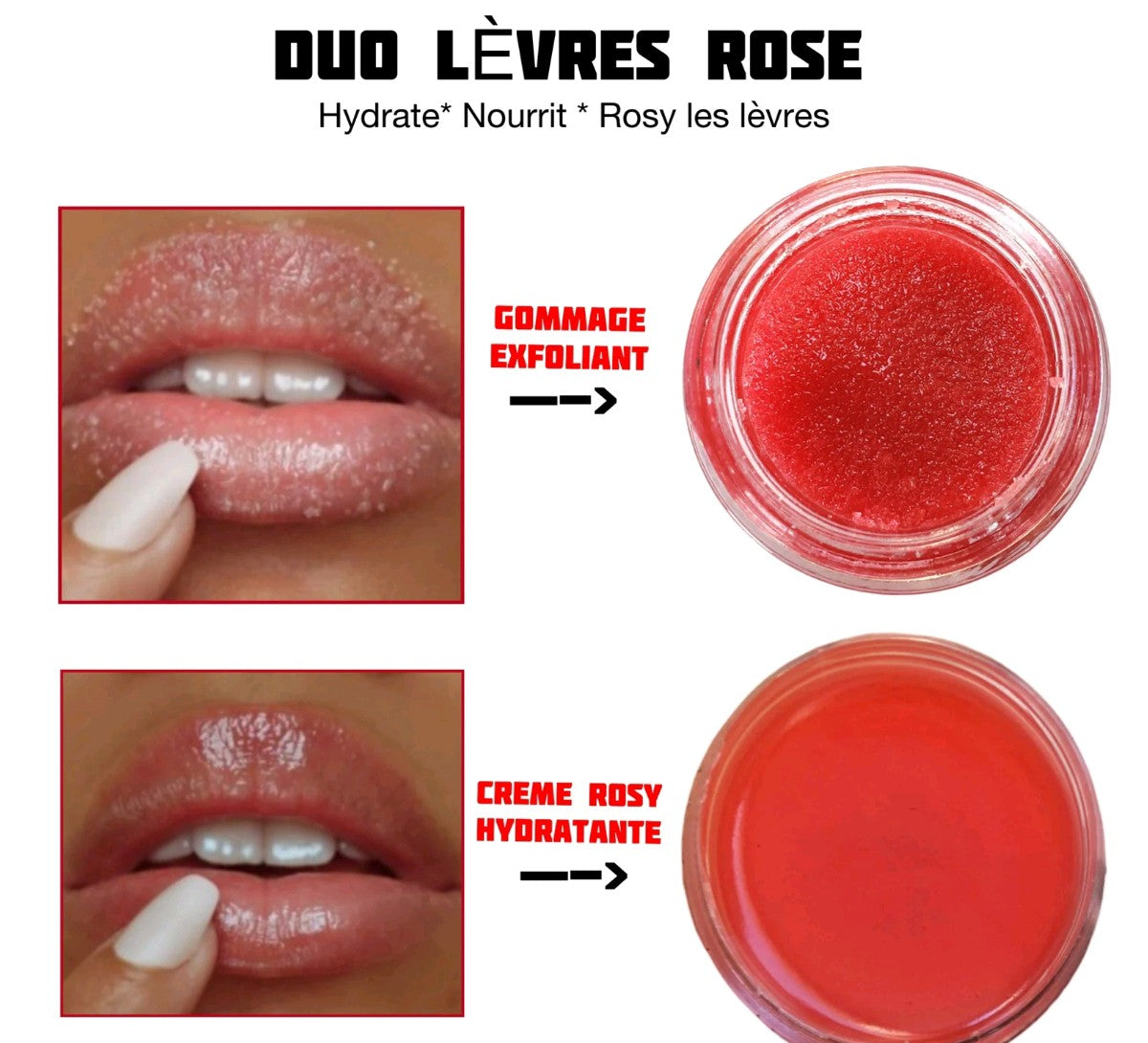 DUO pour LÈVRE ROSE GOMMAGE ET SOINS