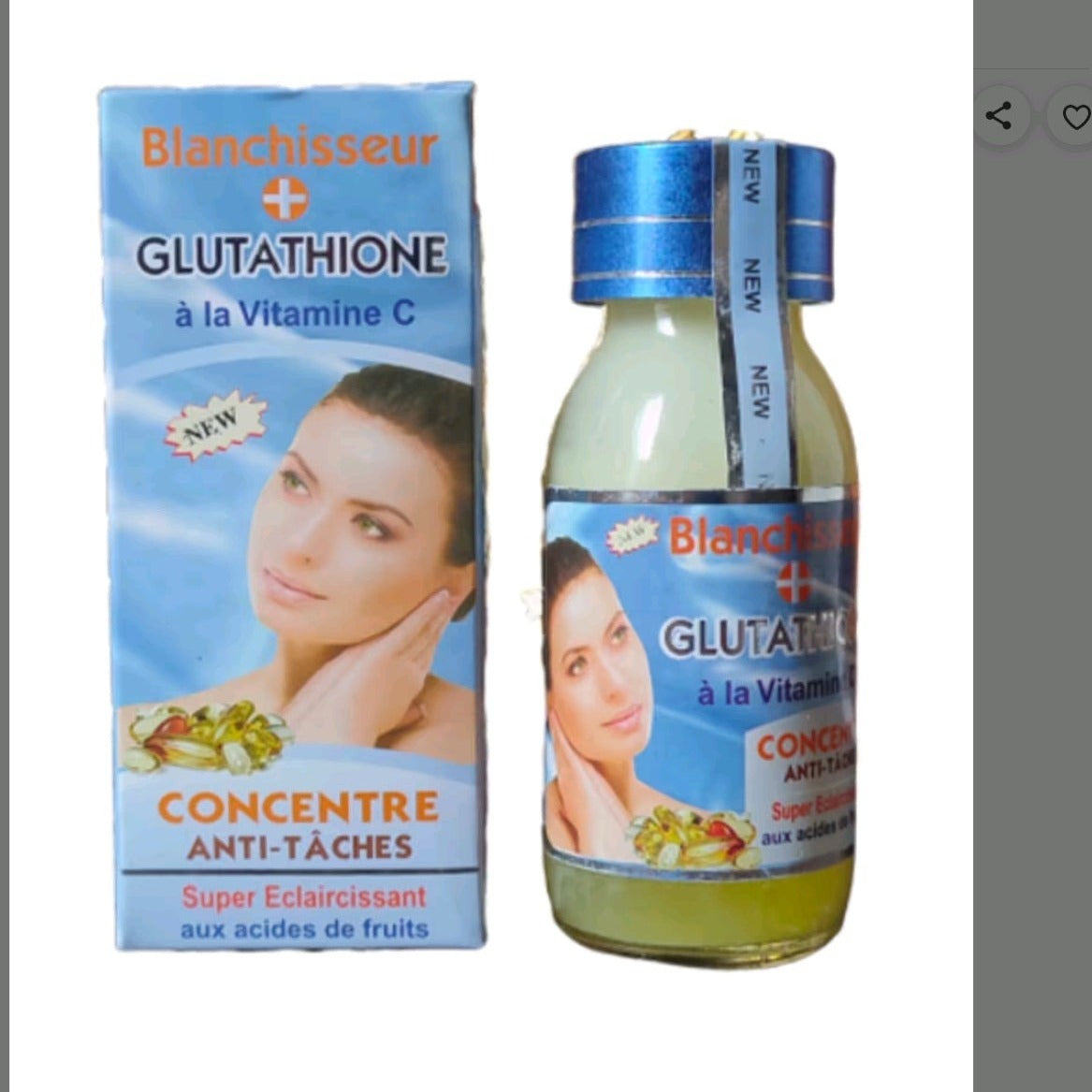 Glutathione à la vitamine C concentré anti-taches super éclaircissant