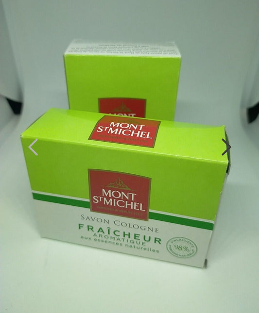 Lot de 2 Mont St Michel Savon Cologne Solide Fraicheur AROMATIQUE ( 125 g x 2)