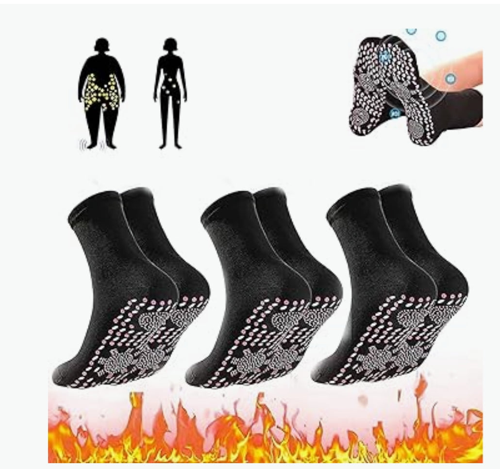 Chaussettes auto-chauffantes hiver tourmaline minceur