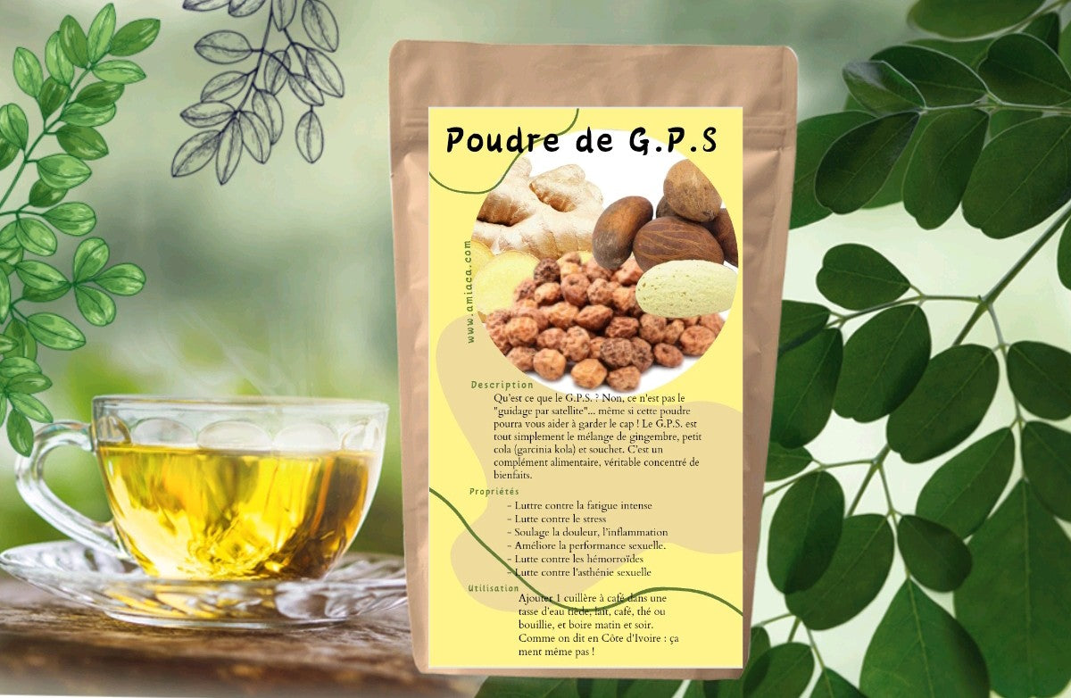 POUDRE DE G.P.S. Gingembre - Petit cola - Souchet. 100% Naturelles 100g